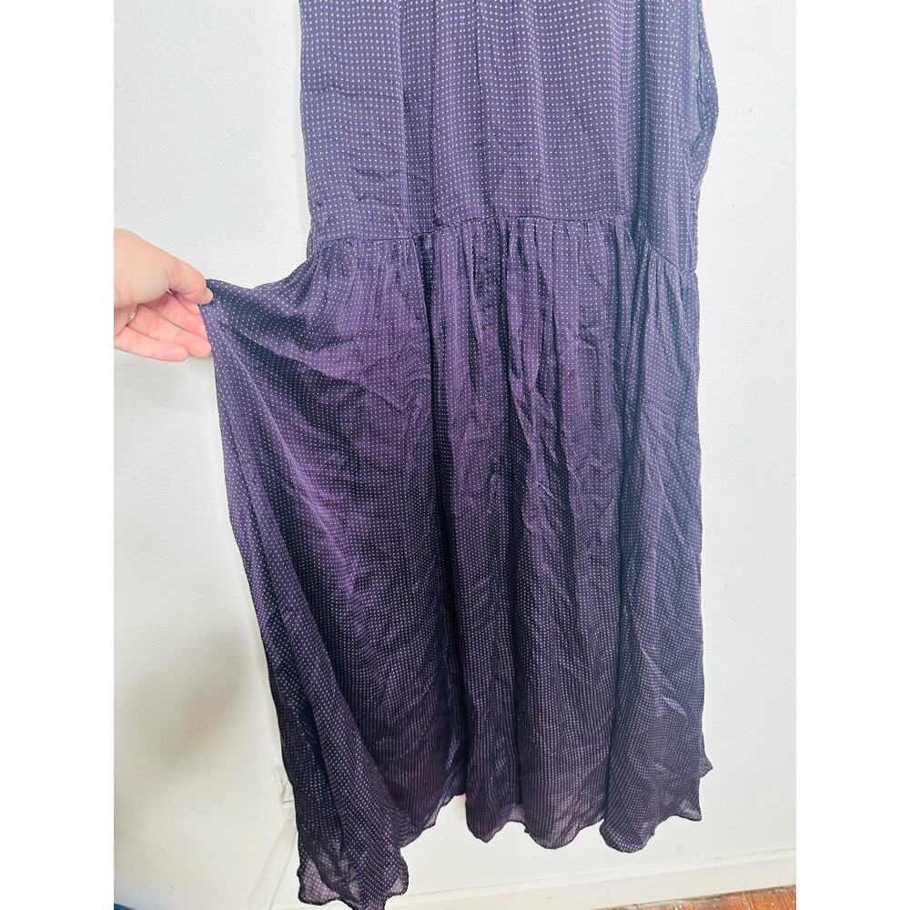CLUB MONACO Black 100% Silk High Neckline Tie-Back Midi Dress size 4 - Picture 6 of 14